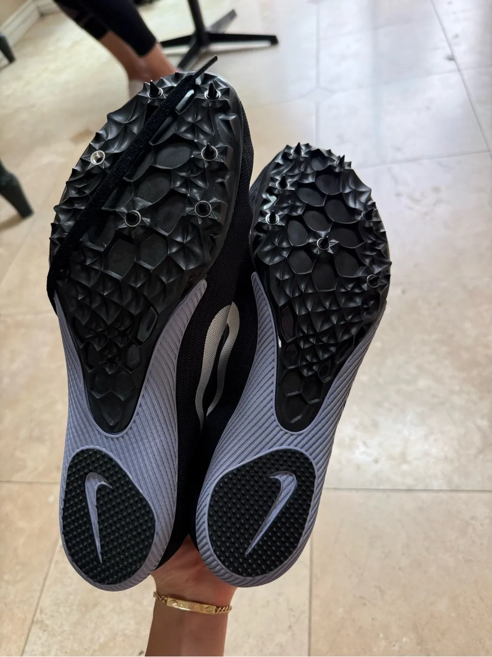 Nike Men’s Black and Silver Sprint Track Spikes - NEW (not in box) size 11